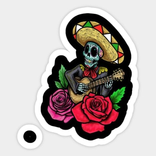 Day of the dead mariachi Sticker